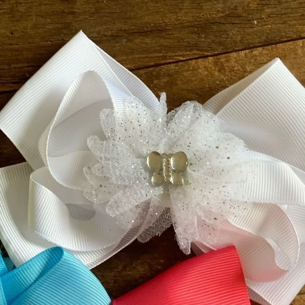 Oversized girl  baby hair bows 5 pc bundle